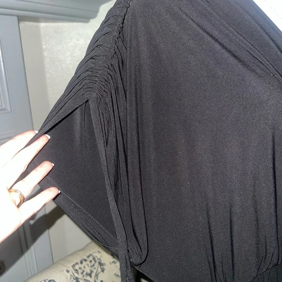 Lane Bryant Black Wrap Dress with Cinched Sleeves Size 22/24 - Picture 3 of 8